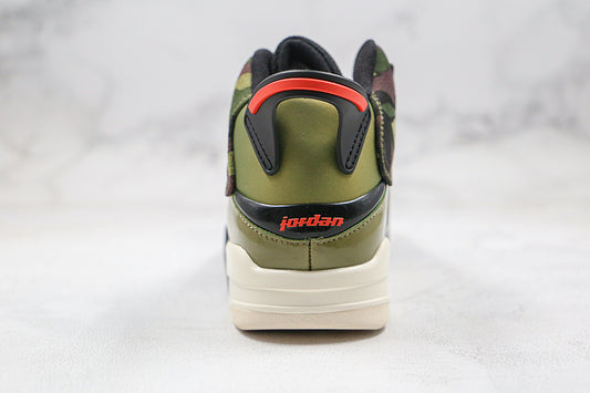 Nike Air Jordan Dub Zero Olive Camo Green White Sneakers