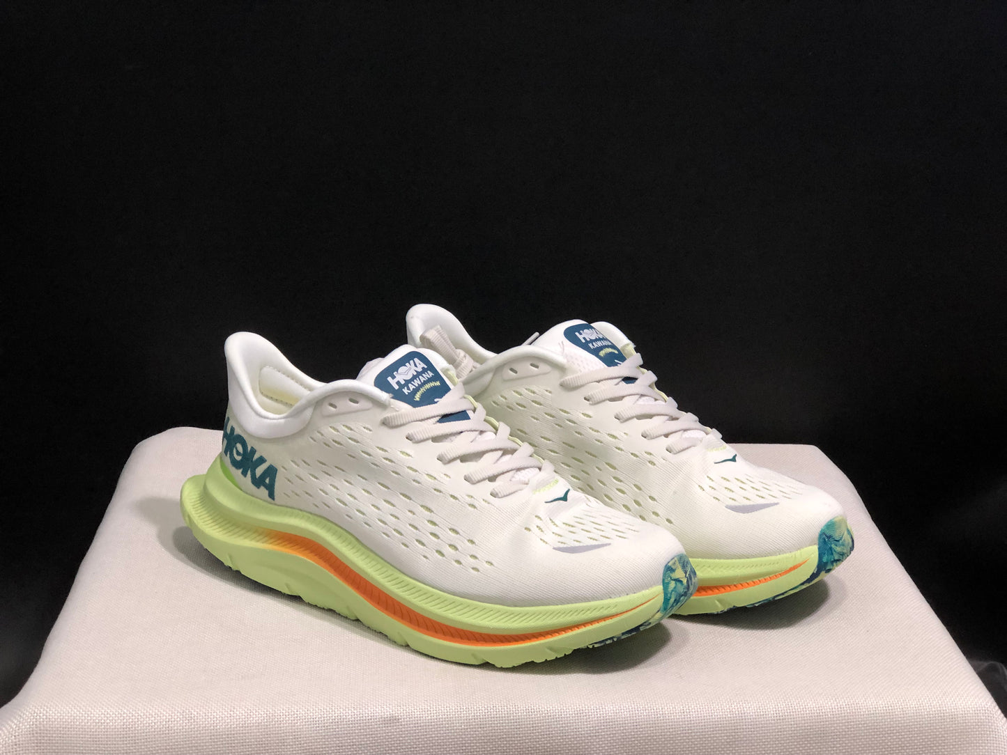 Hoka One One Kawana Cushioning Comfortable Gym Running Shoes Sneakers White/Green