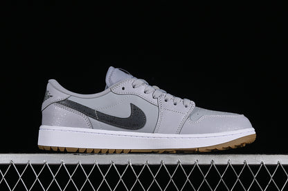 Nike Air Jordan 1 Low Wolf Grey White Gum Medium Brown Sole Sneakers
