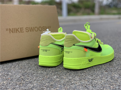 Nike Air Force 1 Low Off-White Volt Fluorescent Green Sneakers