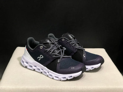 On Running Cloudstratus Shock-Absorbing And Breathable Running Shoes Black/Dark Purple