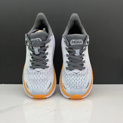 Hoka One One Clifton 8 Fashion Shoes Shock-absorbing Sneakers Silver-gray