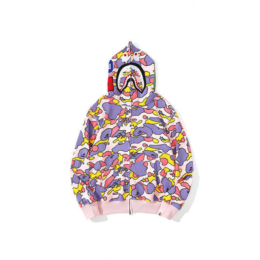 A Bathing Ape BAPE Shark Head STA Star Camouflage Hoodie Pink