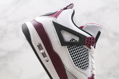 Nike Air Jordan 4 Retro x Paris Saint-Germain Bordeaux 2020 White Purple Sneakers