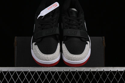 Nike Air Jordan Legacy 312 Low Black Gym Cement Grey Red Sole Sneakers
