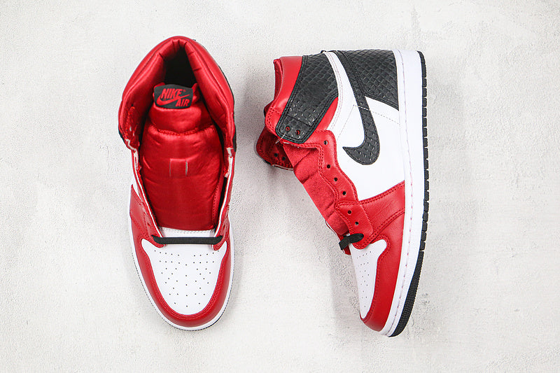 Nike Air Jordan 1 Retro High Satin Snake Chicago Gym Red/Black/White Sneakers