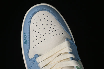 Nike Air Jordan 1 Low BAPE White Blue Sneakers