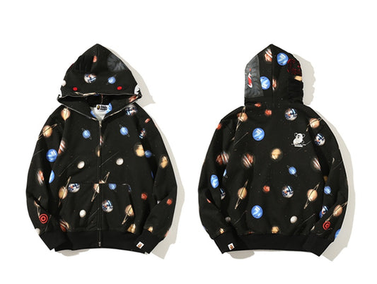 A Bathing Ape BAPE Shark Head Planet Limited Edition Hoodie Black