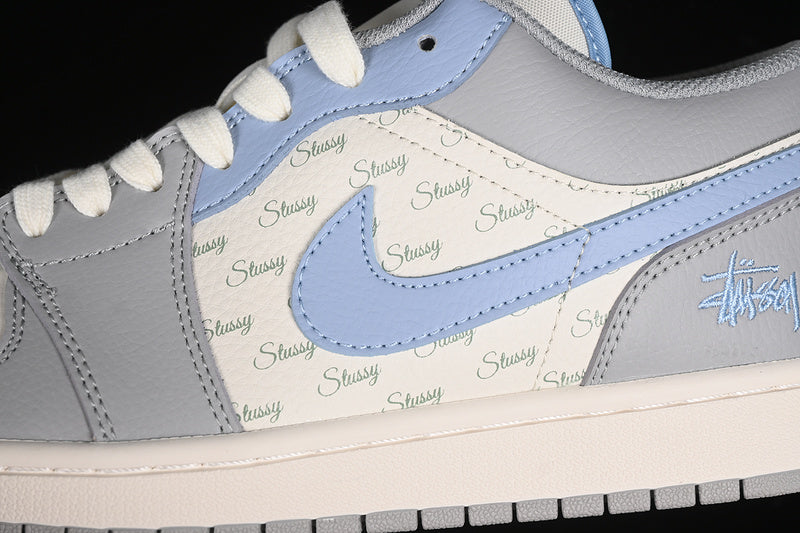 Nike Air Jordan 1 Low Grey White Blue Sneakers