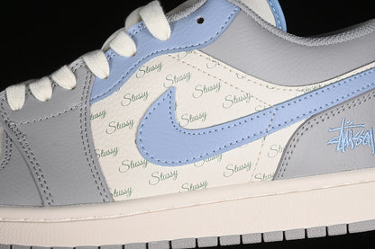 Nike Air Jordan 1 Low Grey White Blue Sneakers
