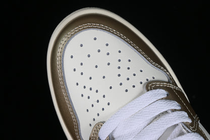 Nike Air Jordan 1 Low Year Of The Dragon Metallic Gold Grain Saturn Gold Cedar Sneakers