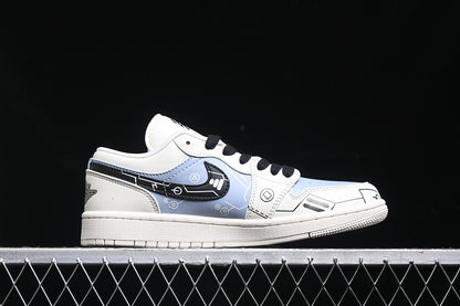 Nike Air Jordan 1 Low Black White Blue Sneakers