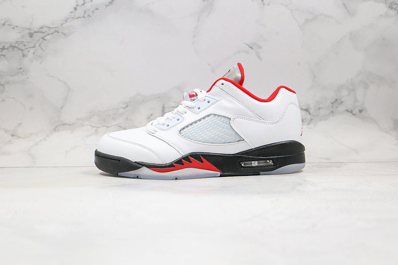 Nike Air Jordan 5 Retro Low-Top White/Fire Red/Black Sneakers