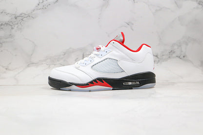Nike Air Jordan 5 Retro Low-Top White/Fire Red/Black Sneakers