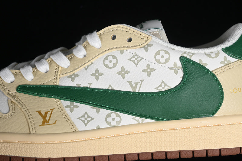 Nike Air Jordan 1 Low LV Travis Scott Fragment Design OG SP White Yellow Green Sneakers