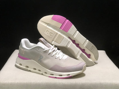 On Running Cloudnova Form 2 Fashionable Casual Running Shoes Pearl/Raspberry