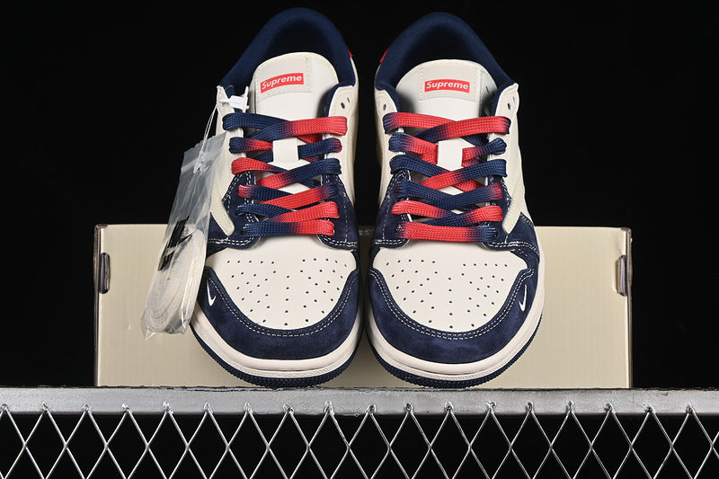 Travis Scott Fragment Design Nike Air Jordan 1 Low OG SP Red Blue White Sneakers