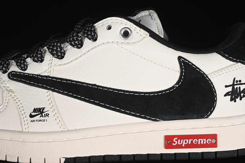 Travis Scott Fragment Design Nike Air Jordan 1 Low OG SP Black White Casual Sneakers