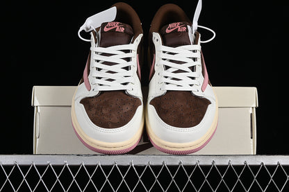 Travis Scott Nike Air Jordan 1 Low OG Dark Pony Pink Oxford Sneakers