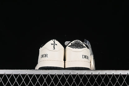 Travis Scott Fragment Design Nike Air Jordan 1 Low OG SP Black White Casual Sports Shoes