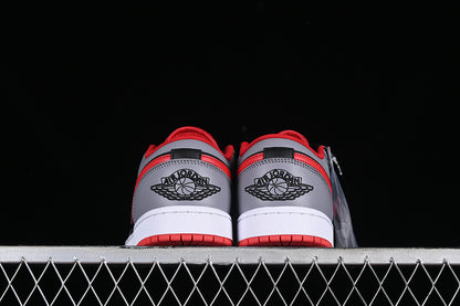 Nike Air Jordan 1 Low Black Smoke Grey Red Sneakers