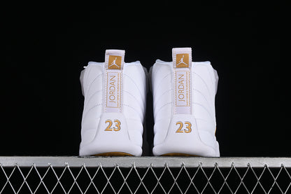 Nike Air Jordan 12 Retro Phantom Metallic Gold White Sneakers