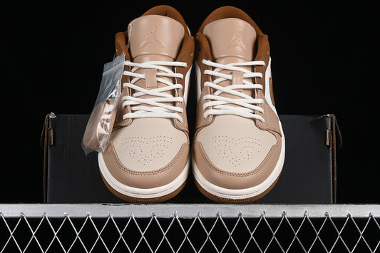 Nike Air Jordan 1 Low White Light Brown Sneakers