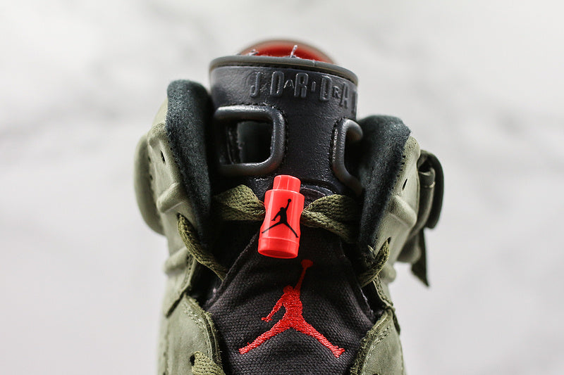 Nike Air Jordan 6 Retro Travis Scott Olive Khaki Green Sneakers