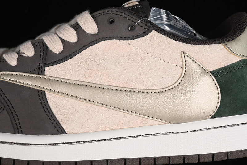 Nike Air Jordan 1 Low OG Travis Scott Cream Grey Brown Sneakers