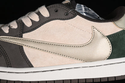 Nike Air Jordan 1 Low OG Travis Scott Cream Grey Brown Sneakers