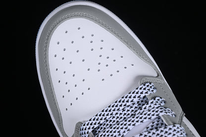 Nike Air Jordan 1 Low White Wolf Grey Aluminum Sneakers