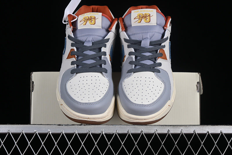 Nike Air Jordan Stadium 90 Brown Sole Grey Blue White Sneakers