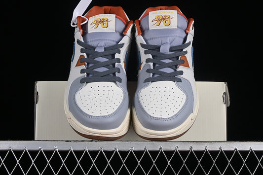 Nike Air Jordan Stadium 90 Brown Sole Grey Blue White Sneakers