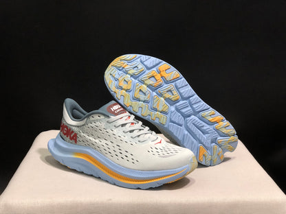 Hoka One One Kawana Cushioning Comfortable Gym Running Shoes Sneakers Cream/Blue