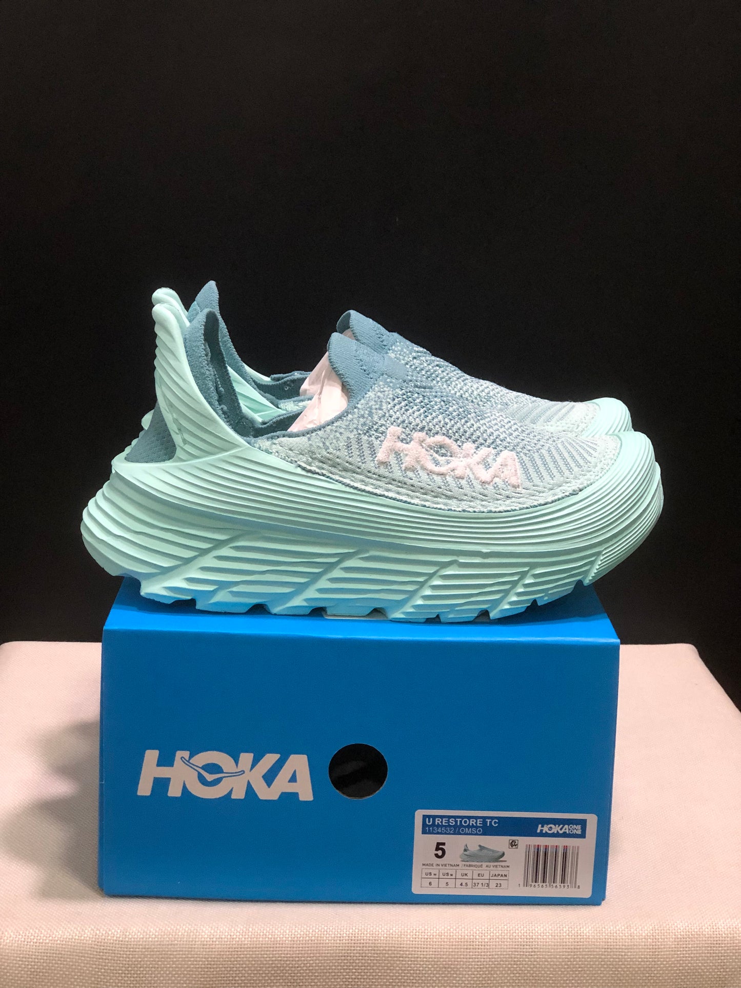 Hoka One One Restore TC Elastic Comfortable Low-top Running Shoes Sneakers Teal