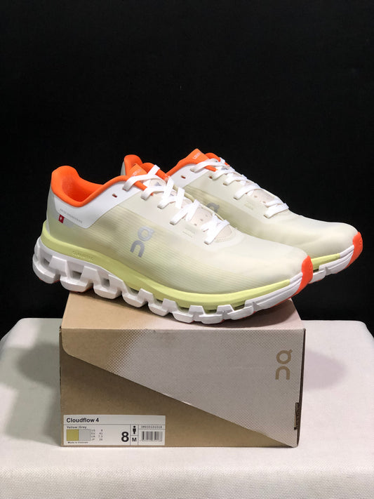 On Running Cloudflow 4 Shock-Absorbing And Wear-Resistant Running Shoes White/Hay
