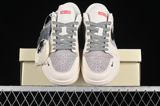 Nike Air Jordan 1 Low Supreme Black White Grey Sneakers