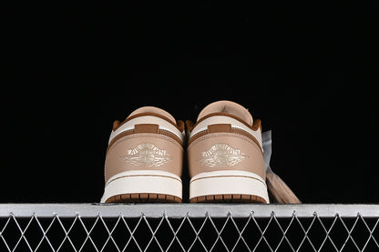 Nike Air Jordan 1 Low White Light Brown Sneakers