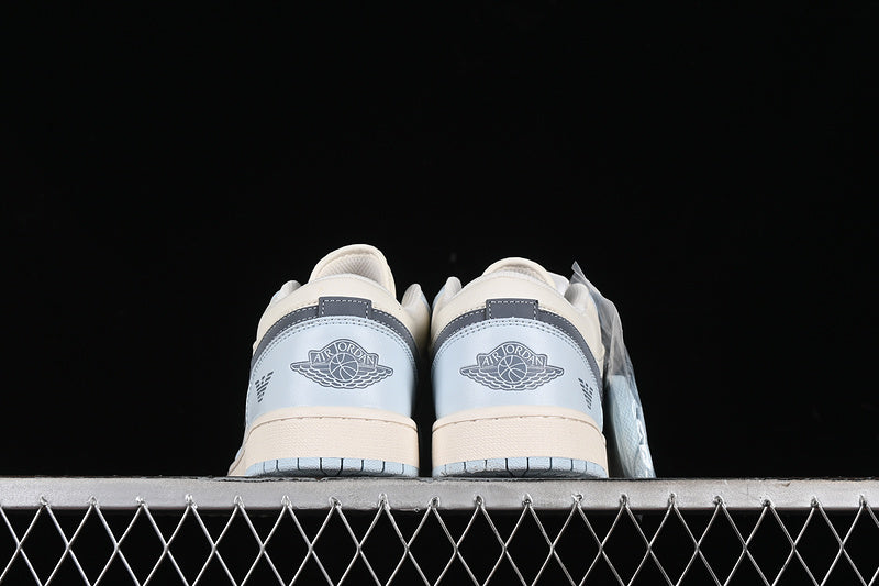 Nike Air Jordan 1 Low White Cream Blue Sneakers