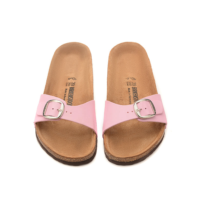 Birkenstock Single Button Light Pink Matte Leather Slippers