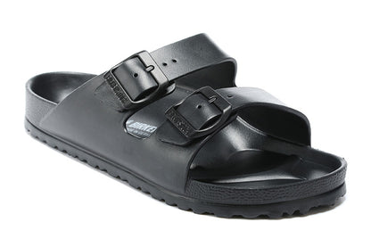 Birkenstock Two-Button Pure Black EVA Casual Slippers