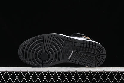 Nike Air Jordan 1 Mid Metalli Silver Black White Sneakers