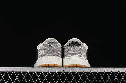 Travis Scott Fragment Design Nike Air Jordan 1 Low OG SP Brown Sole Grey White Sneakers