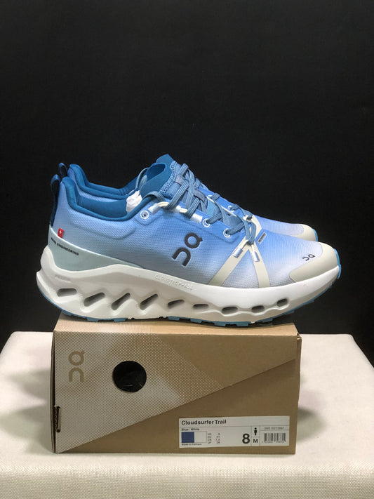 On Running Cloudsurfer Trail Waterproof Comfortable And Breathable Running Shoes Blue/White