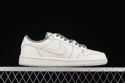 Nike Air Jordan 1 Low Travis Scott Fragment Design Supreme OG SP Grey White Sneakers