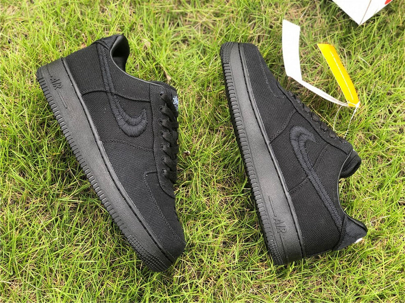 Nike Air Force 1 Low x Stussy 2020 Triple Black Sneakers