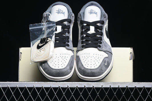 Nike Air Jordan 1 Low Black White Wolf Grey Sneakers