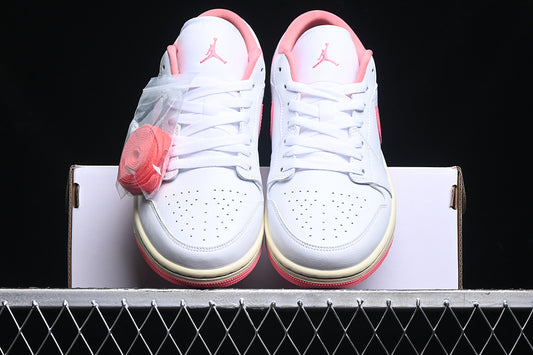 Nike Air Jordan 1 Low Sail Pink Sole White Sneakers