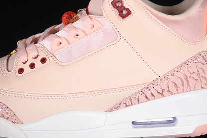 Nike Air Jordan 3 Valentine's Day Coral Pink Sneakers