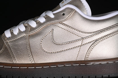Nike Air Jordan 1 Low Summit White Brown Metal Zinc Sneakers